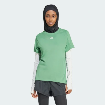 Abbildung von adidas Performance Aeroready Train Essentials Minimal Branding Crewneck Sport Tshirt, Damen, Größe: XS, Preloved green
