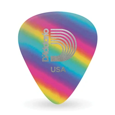 Abbildung von Planet Waves 1CRB6 10 Picks Classic Celluloid Rainbow Standard Shape in Heavy