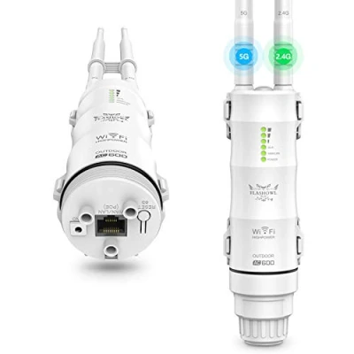 Abbildung von FLASHOWL Wifi Repeater für den Außenbereich Wi Fi Range Extender AC600 Signalverstärker Wetterfester Verstärker 2,4G 5 GHz Antennen mit hoher Verstärkung 600 Mbps Brücke WLAN im Freien