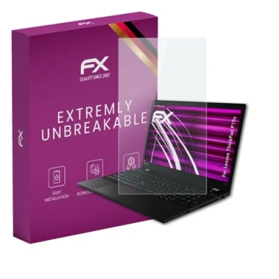 Abbildung von atFoliX Glasfolie kompatibel mit Lenovo ThinkPad P15s Panzerfolie, 9H Hybrid Glass FX Schutzpanzer Folie