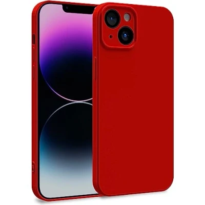 Abbildung von MyGadget Hülle kompatibel mit iPhone 14 Plus Zweilagige Handyhülle Kameraschutz Cover Innenfutter &amp; Silikon außen Rot