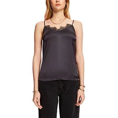 Abbildung von ESPRIT Damen 112EE1F316 Bluse, 010/ANTHRACITE, M