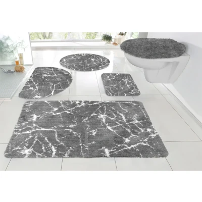 Abbildung von Leonique Badematte &quot;Marble&quot;, Höhe 15 mm, rutschhemmend beschichtet, fußbodenheizungsgeeignet schnell trocknend strapazierfähig, Badteppich, Marmor Design, auch als 3 teiliges Badematten Set