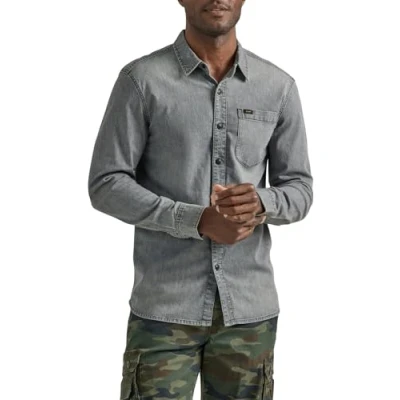 Abbildung von Lee Herren Extreme Motion Allzweck Arbeitshemd, langärmelig, Grau Denim, Klein