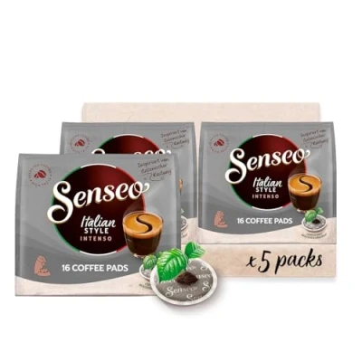Abbildung von Senseo® Pads Typ Italian Style Kaffee mit dunkler Röstung RA zertifiziert 5 Packungen x 16 Kaffeepads