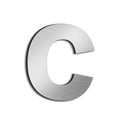 Abbildung von nanlyiau 4in/10.2cm Edelstahl hausnummer Hausnummern aus zahlen massivem SUS304,gebürstet schwebe effekt(4in c)