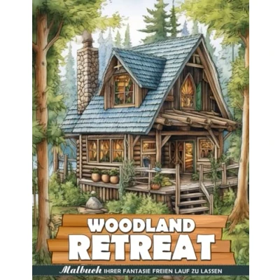 Abbildung von Woodland Retreat Malbuch: Ausmalseite „Woodland Retreat“, Gelassenheit In Der Umarmung Natur