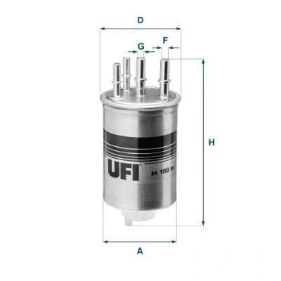 Abbildung von UFI 24.188.00 Kraftstofffilter Filtereinsatz 9,8 JAGUAR: XF Limousine, Sportbrake, XJ Limousine