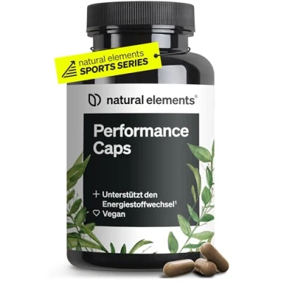 Abbildung von Performance Caps 120 Koffein Kapseln mit Grüntee, Guarana &amp; grüner Kaffeebohne vegan, hochdosiert, ohne unnötige Zusätze in Deutschland produziert laborgeprüft St