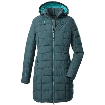 Abbildung von Killtec Damen Skane Wmn Quilted Prk Parka In Daunenoptik Mit Abzippbarer Kapuze, dunkel blaugrün, 48 EU