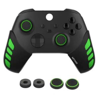 Abbildung von NiTHO Gaming Kit für Xbox Series X/S Controller, Kompletter Verbesserungssatz Anti Schweiß Silikongriffe, Joystick Kappen, Präzisionsringe, Zubehör Controller