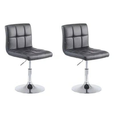 Abbildung von CLP 2er Set Lounger Palma V2 Mit Kunstlederbezug I 2 x Höhenverstellbarer Polsterstuhl Rückenlehne, Farbe:schwarz