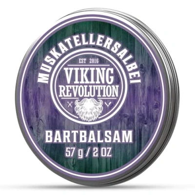 Abbildung von Viking Revolution Bart Balsam mit Sandelholzduft &amp; Argan Jojobaöl Bartwachs Stylt, Stärkt Macht Bärte Schnurrbärte Weich Geschenke Für Männer Clary Sage 57 g