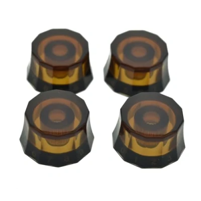 Abbildung von Dopro Set mit 4 metrischen 18 groben Lampenschirm Stil Gitarre Knöpfe E Geschwindigkeitsregler für PRS/LP/SG/Les Paul Amber Schwarz