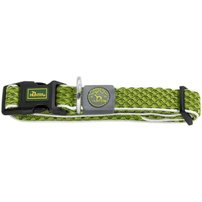Abbildung von HUNTER HILO VARIO BASIC Halsung für Hunde, 3D Mesh Material, reflektierend, luftdurchlässig, leicht, M L, limette