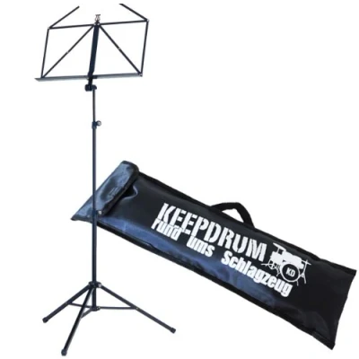 Abbildung von K&amp;M 10065 Notenständer Notenpult schwarz + KEEPDRUM Tasche