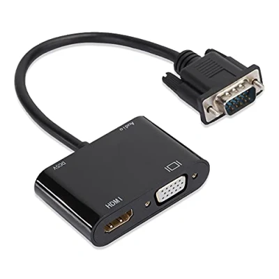 Abbildung von ASHATA 2 in 1 VGA zu HDMI Adapter,HD Konverter für Computerprojektor,Universeller auf Adapter USB Kabel Audio,4Kx2K Konverter,Plug and Play