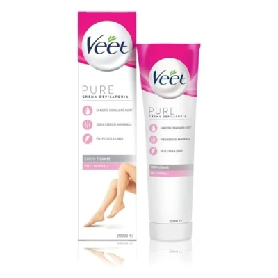 Abbildung von Veet Haarentfernungscreme für normale Haut, 200 ml, Beine, Arme, Achseln und Bikinizone, 600 Maxi Format