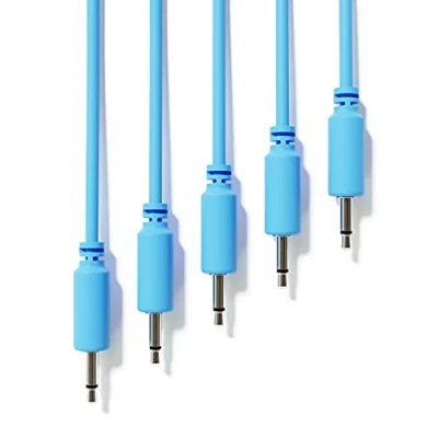 Abbildung von ExcelValley 5 Pack Mono Modular Patchkabel TS 3,5mm 1/8&quot; Eurorack Synthesizer [Blau 45 cm 17,72&quot;]