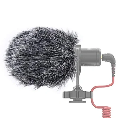 Abbildung von YOUSHARES Microphone Furry Windshield Pop Filter Muff Outdoor Mikrofon Fell Windschutz Schutz für Rode VideoMicro und VideoMic Me L