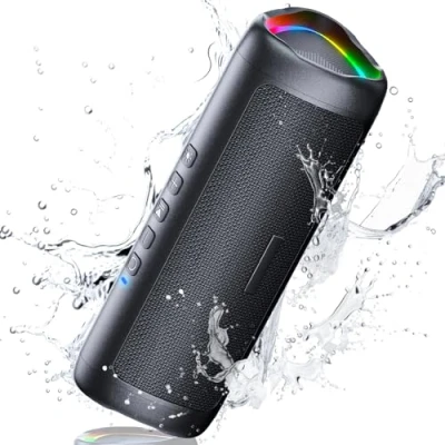 Abbildung von UOHHBOE Bluetooth Lautsprecher 5.3 Tragbarer Musikbox Box mit TWS Stereo RGB Lichter 24 Stunden Laufzeit 30 Meter Reichweite Freisprechfunktion IPX5 Wasserdicht