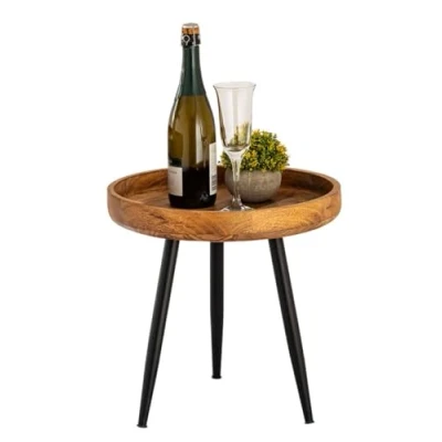 Abbildung von Amago home Couchtisch rund ø55/60/65/75cm Beistelltisch Industrie Style Metall Gestell Farbe Vancouver ø 40cm