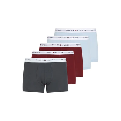 Abbildung von Tommy Hilfiger Trunk 5 PACK Panties, Herren, Größe: Large, Mil denim/deep rouge/breezy blue