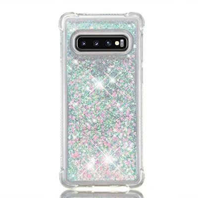 Abbildung von KBIKO zxl Kompatibel mit Samsung Galaxy S10 Glitzer Hülle, Mädchen Glitzern Handyhülle,Paillette Flüssigkeit Clear Silikon Handyhülle Schutzhülle für S10.Silver Pink YBL