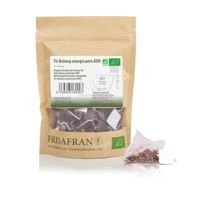 Abbildung von FRISAFRAN Umweltfreundlicher energetisierender Oolong Tee in Pyramiden 30Uds 60g entschlackend Verjüngung Authentischer blauer Kräuteraufguss antioxidativ