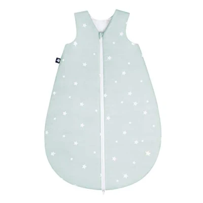 Abbildung von Julius Zöllner Baby Sommerschlafsack aus 100% Baumwolle, Größe 70, 6 12 Monate, Standard 100 by OEKO TEX, made in Germany, Star mint