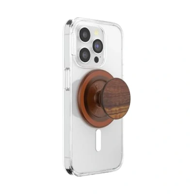 Abbildung von PopSockets: PopGrip Round für MagSafe Inklusive Adapterring Ausziehbarer Sockel und Griff mit einem Austauschbarem Top Smartphones Hüllen Olive Wood