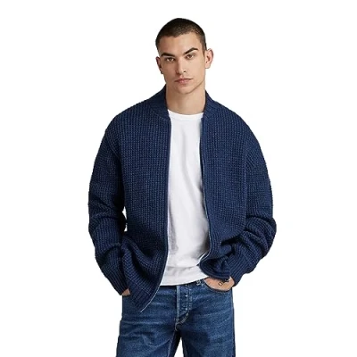 Abbildung von G STAR RAW Herren Chunky zip cardigan knit, Blau (rank blue D23533 D170 868), XL