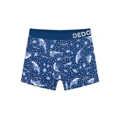 Abbildung von Dedoles Boxershorts Herren &amp; Jungen Unterwäsche Trunks Baumwolle lustige Designs Dinosaurier Hamster Spiele Maulwurf Geschenk, Farbe Blau, Motiv Grauer Hai Jungen, Gr. 4 6 Jahre