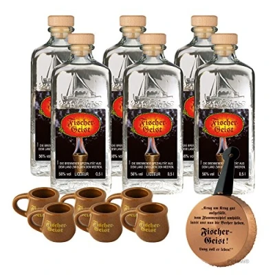 Abbildung von Fischergeist PiHaMi® Gastropaket 6 x 0,5 l incl. Krüge und Pfännchen