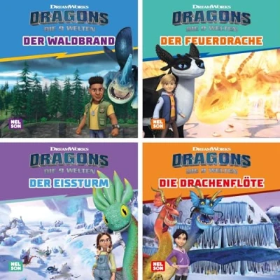 Abbildung von 4er Set: Maxi Mini 44: Dragons: Die neun Welten: Im Mitnahme Format ab 3 Jahren (Nelson Mini)