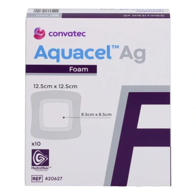 Abbildung von Aquacel Ag Foam adhäsiv 12,5x12,5cm Verband