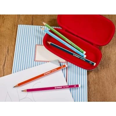 Abbildung von Bleistift STABILO Trio dick in orange 12er Pack Härtegrad 2B