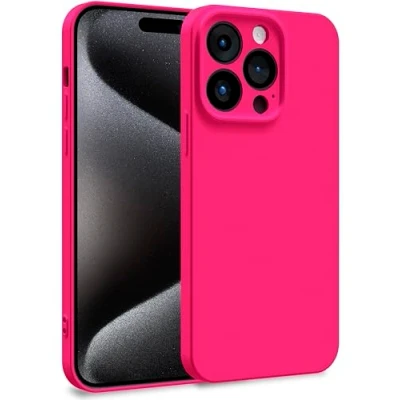 Abbildung von MyGadget Silikon Hülle kompatibel mit Apple iPhone 15 Pro Zweilagige Handyhülle Kameraschutz Cover Innenfutter &amp; außen Pink