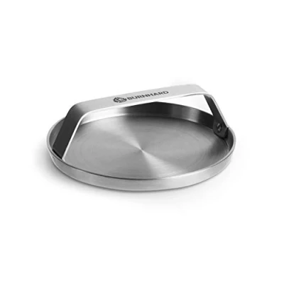 Abbildung von BURNHARD® Deutsche Marke Edelstahl Burger Smasher, 14 cm, Grillpresse, Hamburgerpresse, Spülmaschinenfest
