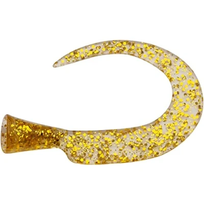 Abbildung von Abu Garcia Svartzonker McMy Tail Ersatzschwänze umweltfreundlicher Ersatz, Angelköder Zubehör, langlebiges Plastisol für Süß und Salzwasser, Gold Glitter 6,9 cm