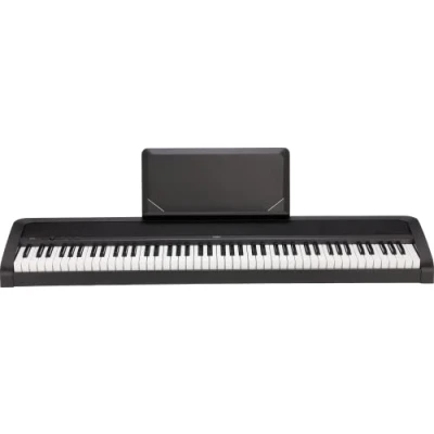 Abbildung von KORG B2N Digitalpiano, Keyboard, E Piano, (mit leichtgängiger Tastatur, Notenpult, Dämpferpedal und Lernsoftware), USB Midi/Audio Anschlüsse, schwarz