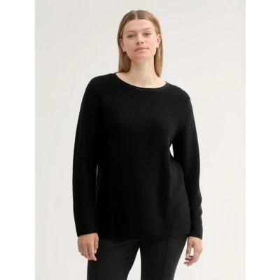 Abbildung von TOM Tailor MIT Vausschnitt Strickpullover, Damen, Größe: 44, Deep black