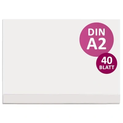 Abbildung von younikat Schreibtischunterlage Blanko mit Schutzleiste I DIN A2 40 Blatt aus Papier zum beschreiben unbedruckt für Notizen im Büro Kantenschutz dv520