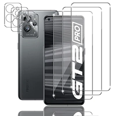 Abbildung von Ljietr 3+3 Stück Schutzfolie für Realme GT 2 PRO 5G Panzer Schutz Glas, 3 Panzerfolie und Kamera Schutzglas, HD Displayschutzfolie, 9H Härte