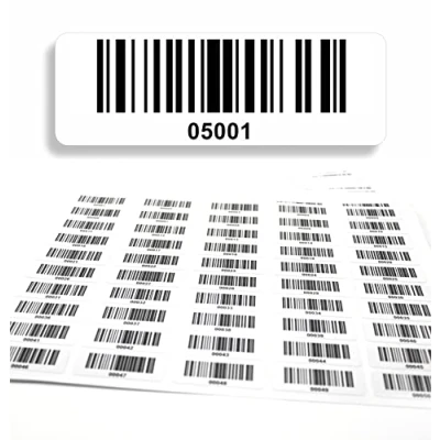 Abbildung von Barcodeetiketten 05001 06000 fortlaufend 5 stellig DGUV Prüfung Barcode Etiketten 1.000 Stck Strichcode Elektrotechnik Code128 selbstklebend 50x17mm (05001 06000)