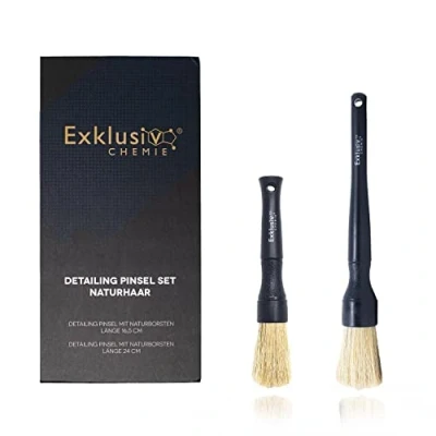 Abbildung von Exklusiv Chemie Detailing Pinsel Set Naturhaar Auto Reinigungspinsel 2er Für empfindliche Oberflächen Professionelle Autopflege