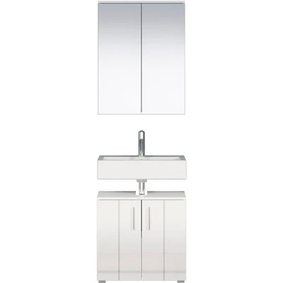 Abbildung von welltime Badmöbel Set &quot;Prag&quot;, (Set, 2 St.), Waschbeckenunterschrank &amp; Spiegelschrank