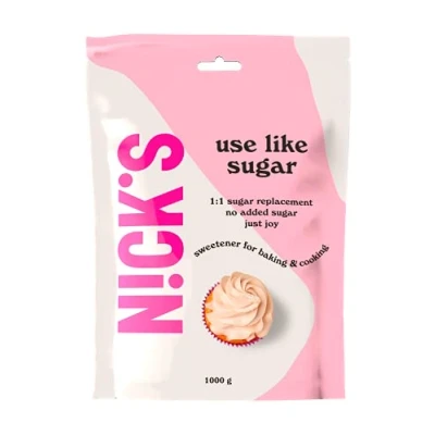 Abbildung von NICKS Use Like Sugar, Kalorienarme Zuckerersatz, Perfekter Low carb Backsüßstoff mix aus Xylit, Erythrit, Stevia und Polydextrose Keto Vegan (1 kg)