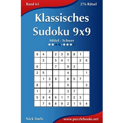Abbildung von Klassisches Sudoku 9x9 Mittel bis Schwer Band 63 276 Rätsel