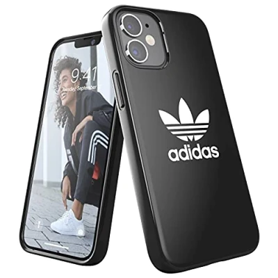 Abbildung von adidas Handyhülle Entwickelt für iPhone 12 Mini Hülle, 5.4 Zoll, Fallgeprüfte Hüllen, stoßfeste erhöhte Kanten, Original Snap Case Schutzhülle, Schwarz